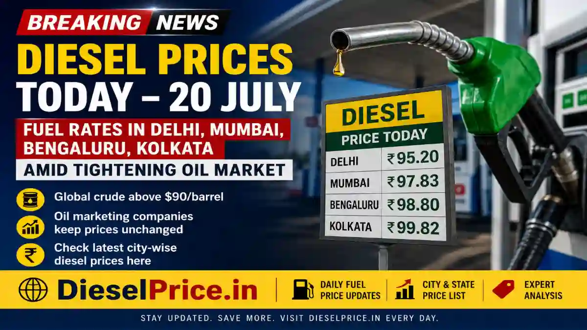 Diesel Prices Today - 20 July: Fuel Rates In Delhi, Mumbai, Bengaluru, Kolkata Amid Tightening Oil Market